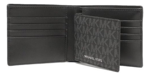 Billetera Michael Kors 36u9lcrf6b Color Negro De Cuero - 9.3cm X 11.5cm X 2cm