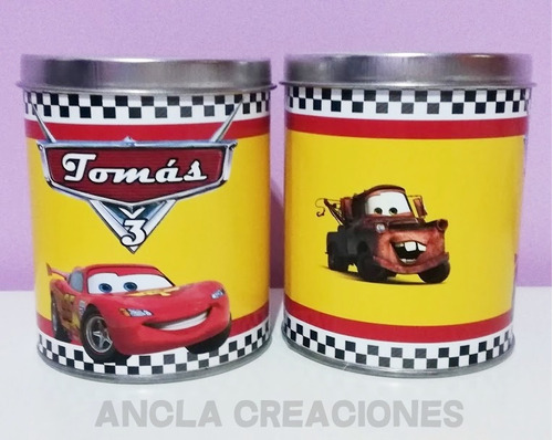 30 Alcancías Personalizadas Tapa Desmontable 10x8,5 Cm Cars