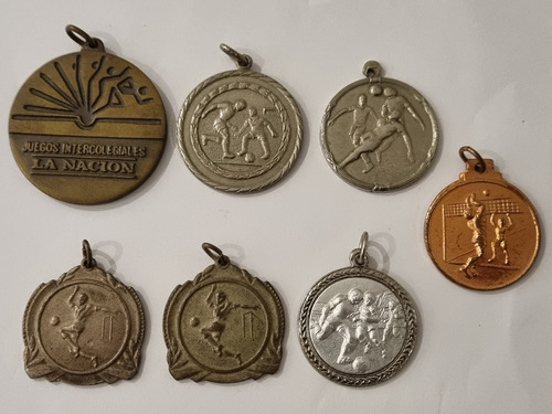 Lote Medallas Premios Fútbol Voley Juegos Intercolegiales Ln