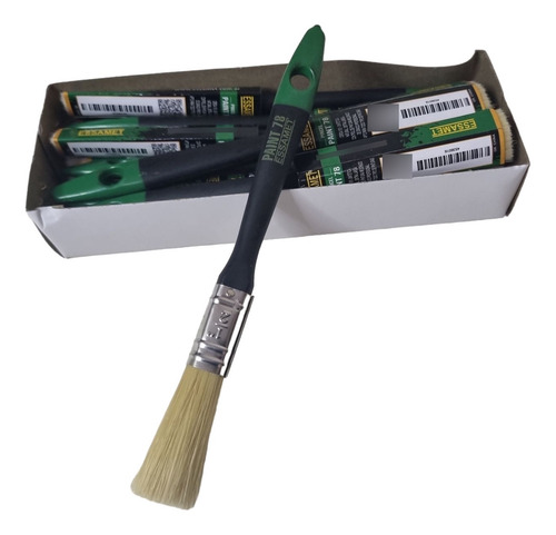 12 Pinceles Virola Nº1 Cerda Blanca Nº5 Essamet Paint 78 Cerdas Beige