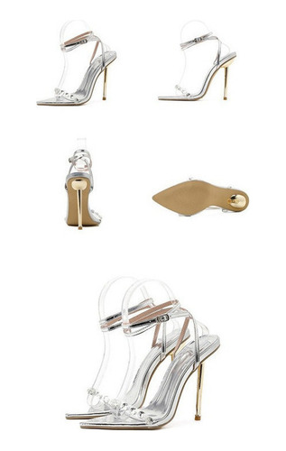 Sandalias Elegantes Para Mujer Zapatos De Tacón Alto Hebilla