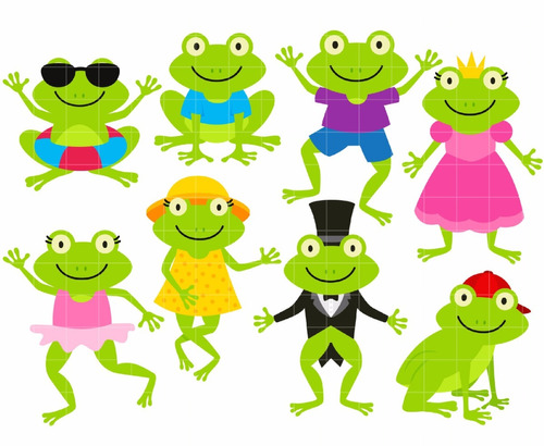 Kit De Imágenes Digitales Sapos Funny Frogs
