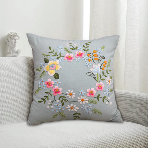 2x Kit De Fundas De Almohada Bordadas A Mano Para Sofá,