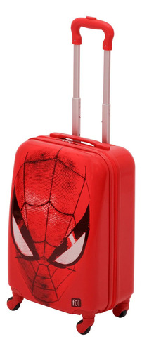 Maleta De Viaje Infantil Rodante Marvel Spiderman Máscara Color Rojo