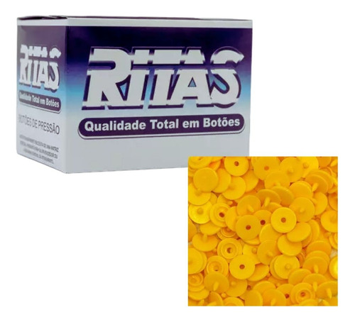 Botão De Pressão Tic Tac Ritas Nº10 Cx 200 Unidades Cor Amarelo Ouro