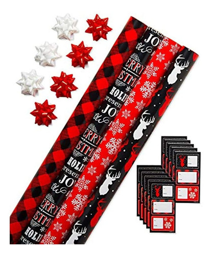 Imagen 1 de 6 de Kit De Papel De Regalo De Navidad 41 Unidades 120 Pies