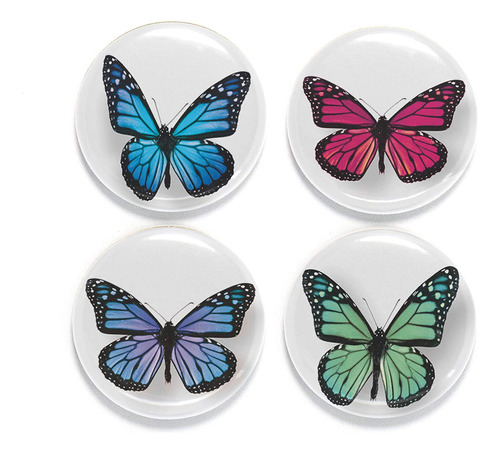 Juego De Imanes De Mariposa Buttonsmith - Juego De 4 Imanes