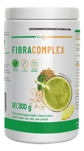 Fibra Natural En Polvo Sin Azúcar 300 G Natural Nutrasien100