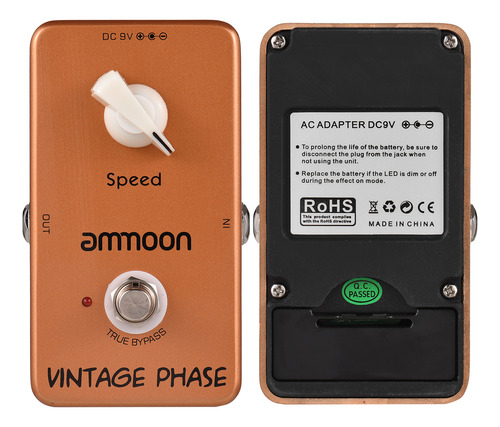 Pedal De Efectos Guitarra Phaser Vintage Con Efecto Ammoon