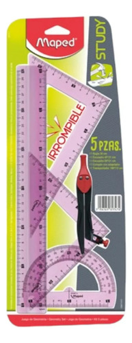 Juego De Geometria Irrompible Maped Con 5 Piezas Study