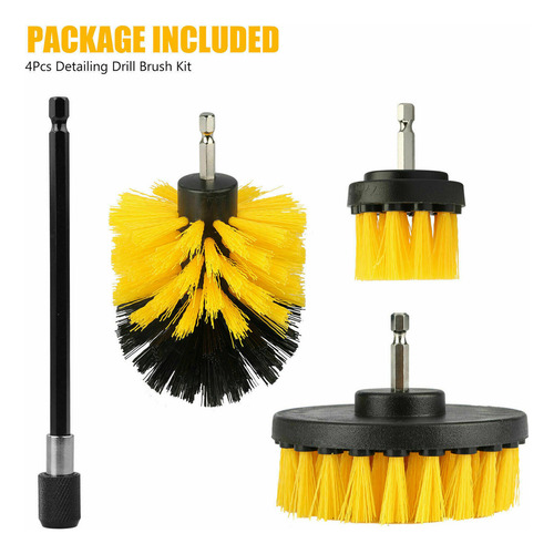 Kit De Brochas Para Lavar Coches, Taladro Automático, 4 Piez