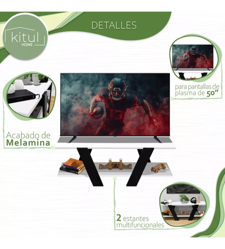 Mueble Tv Moderno Minimalista Estante Organizador Resistente Color Blanco