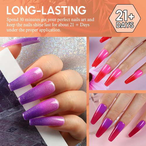 Coscelia 8 Esmaltes Que Cambian De Color, 7ml