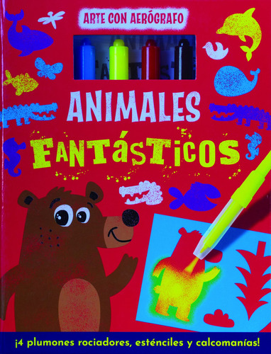 Arte con Aerógrafo: Animales Fantásticos.: Libro para colorear Arte con aerógrafo: Animales fantásticos, de Varios. Editorial Silver Dolphin (en español), tapa dura en español, 2022