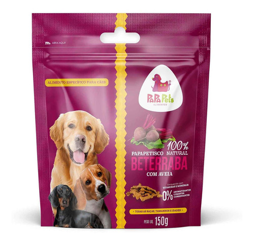 Biscoito Petisco Natural Papapetisco Cães Beterraba - 150g