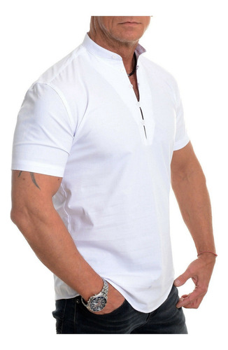 Playeras Para Hombre Jersey De Manga Corta Con Cuello En