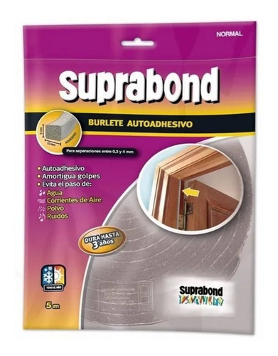 Burlete Suprabond Goma Espuma Normal Gris 5 Metros