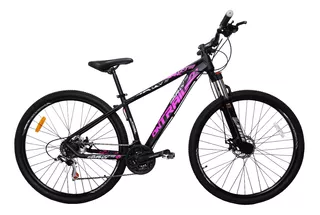 Mountain bike femenina Fire Bird On Trail R29 S 21v frenos de disco mecánico cambios Shimano Tourney color negro/fucsia