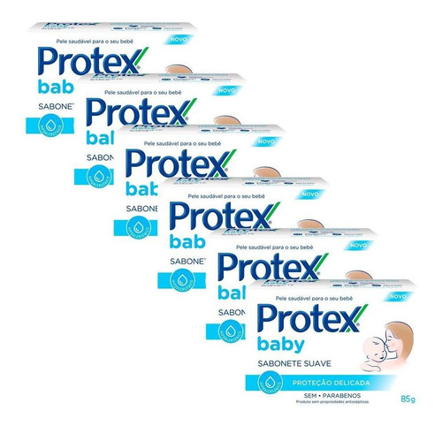 Kit 6 Sabonete Infantil Protex Baby 85g