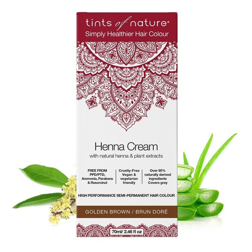 Henna En Crema Color Castaño Dorado. Tints Of Nature