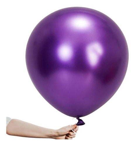 25 Globos Cromados Gigantes Chrome #18 Infla Hasta 45 Cm Color Morado Cromado 18