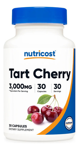Nutricost Cereza Ácida 3000 Mg 30 Cápsulas Sabor Sin Sabor