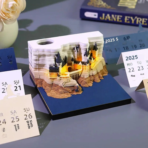 Calendario De Papel De Harry Potter Con Diseño De Castillo T