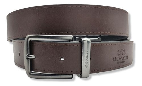 Cinturon Coach Doble Vista Reversible Hombre Mujer Unisex Color Troquelado Diseño De La Tela Hebilla Clasica Talla Ch (105cm)