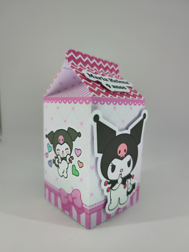 Kit 10 Cx Cone Milk Personalizado Kuromi Pink Pegue Monte