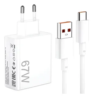 Carregador Turbo Usb C 67w (fonte + Cabo) Branco