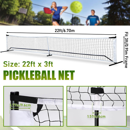 22 Pies Pickleball Net Entrenamiento Accesorios De Fácil