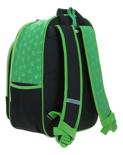 Mochila Escolar Primaria Minecraft Creeper Zombie Chenson 3d Verde Mc66084-g