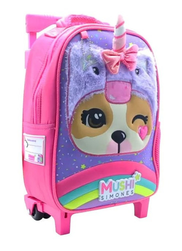 Mochila Carro Simones Unicornio Jardin 12pul Original Si673 