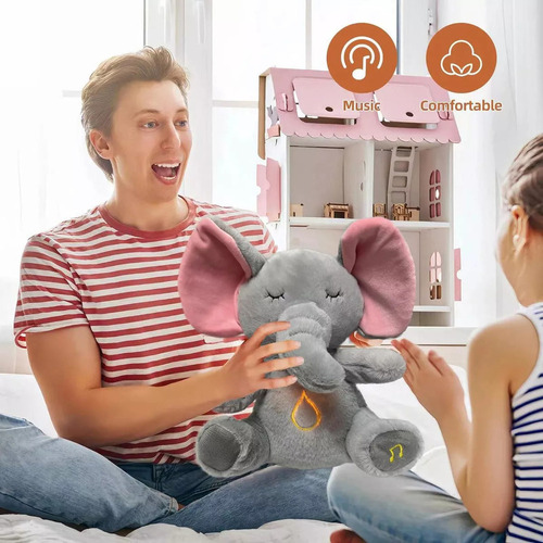Peluche Elefante Bebés Desde El Nacimiento,respira E Ilumina