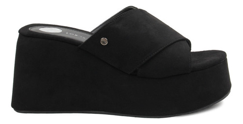Sandalia Tipo Cuña Para Mujer Lob Footwear  Negro 83404499