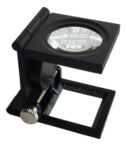 Lupa Bolsillo Escala Medida Cuentahilos Metal Con 2 Led K