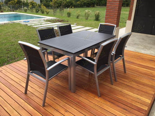 Juego Jardin Boheme Aluminio Sillones Onyx X 6 Intemperie