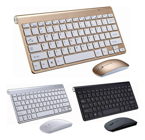Teclado Y Mouse Inalambrico Pc Laptop Usb Kit Slim 2.4ghz