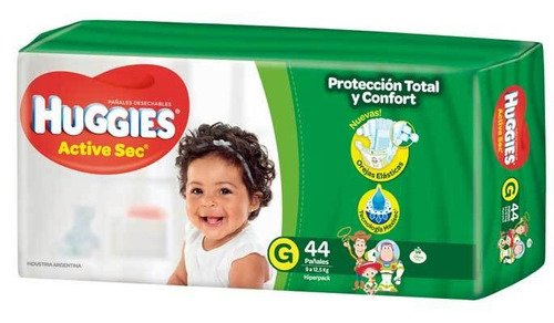 Imagen 1 de 1 de Pañales Huggies Active Sec G 44 u