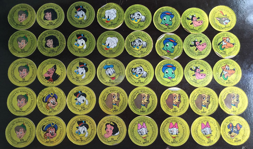 40 Tazos Moneda Dorada Disneylandia El Mundo De La Fantasía