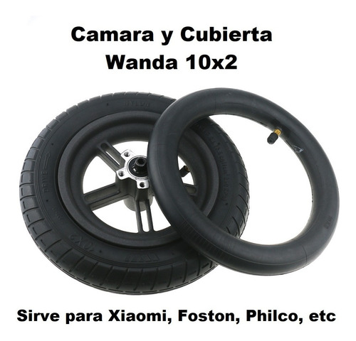 Imagen 2 de 10 de Cubierta+camara Monopatín Eléctrico Wanda 10x2 Xiaomi Foston