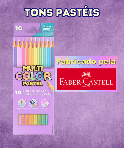 Kit Lápis Multicolor 36 Cores + 12 Tons Pele + 10 Pastel 36 Coloridos. 12 Tons De Pele E 10 Tons Pastéis
