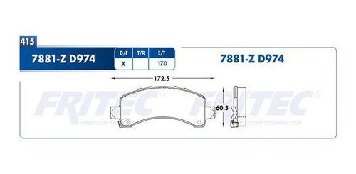 Balata Fritec Express 1500 4.3 2003 2004 2005 2006 2007