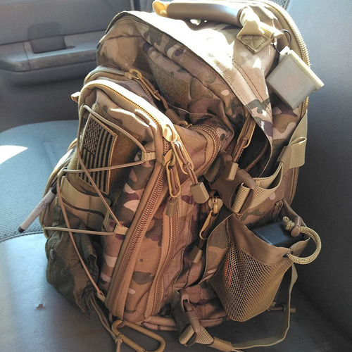 Mochila Táctica, Expandible, 39-60 L Color Green Ruins