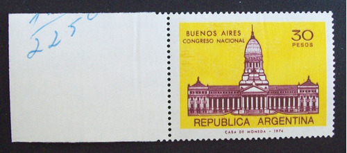 Argentina Sello Gj1643 Cabildo 30p Fluor Dob Impr Mint L1958