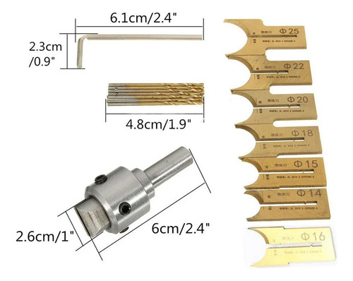 Juego De Brocas Para Bola De Madera De 16 Piezas