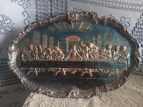 Muy Buen Cuadro De Cobre  Última Cena  En Relieve 