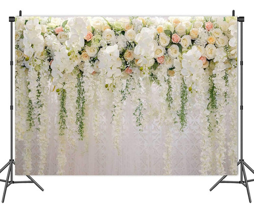 Fondo De Fotografia Con Tema Floral Rosa Blanca Wedd De 9 X