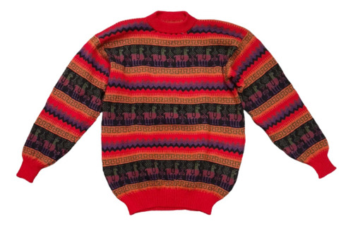 Imagen 1 de 2 de Sweater Pullover Lana Alpaca Llamas Colores Unisex Talle L