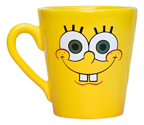 Taza De Cerámica Personajes Animados Coffee Apta Microondas Amarillo Bob Esponja